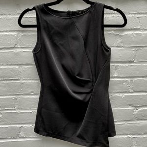 Zara Black Dress Top with Ruched waist